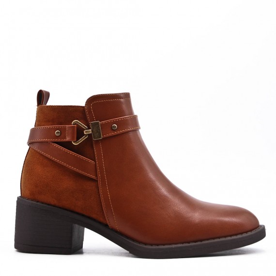 Faux leather ankle boot