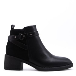 Faux leather ankle boot