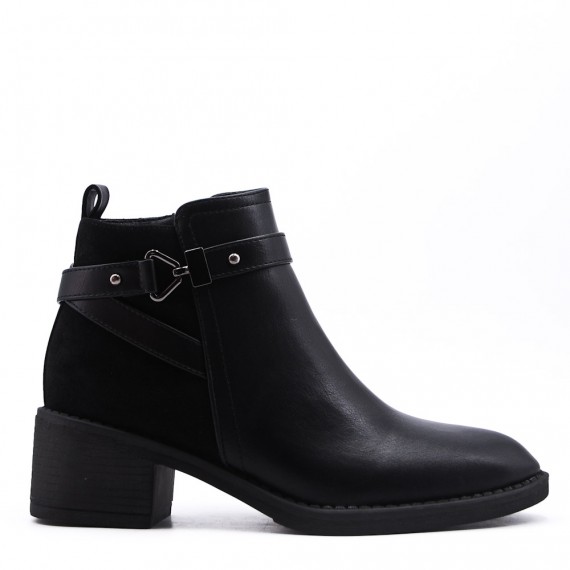 Faux leather ankle boot