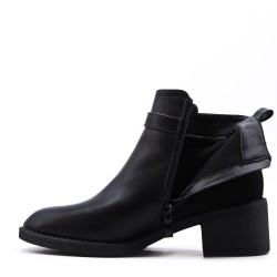 Faux leather ankle boot