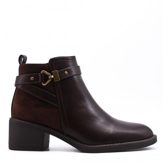 Faux leather ankle boot