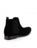 Faux suede ankle boot with elastic insert