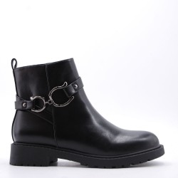 Faux leather ankle boot