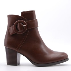 Faux leather ankle boot