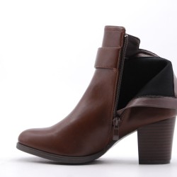 Faux leather ankle boot