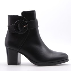 Faux leather ankle boot