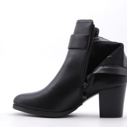 Faux leather ankle boot