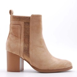 Ankle boot in faux suede