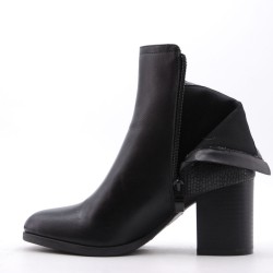 Faux leather ankle boot