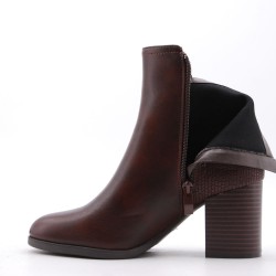 Faux leather ankle boot