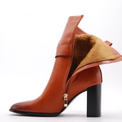 Faux leather ankle boot