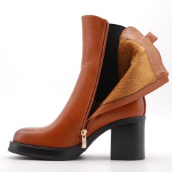 Faux leather ankle boot