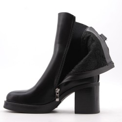 Faux leather ankle boot