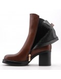 Faux leather ankle boot