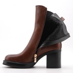 Faux leather ankle boot