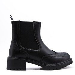 Faux leather ankle boot