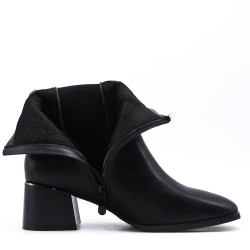 Faux leather ankle boot