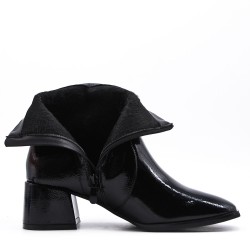 Faux leather ankle boot