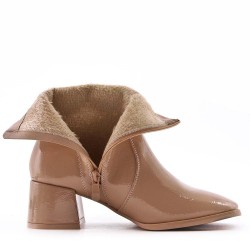 Faux leather ankle boot