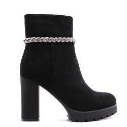 Faux leather ankle boot