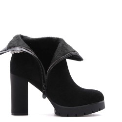 Faux leather ankle boot