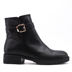 Faux leather ankle boot