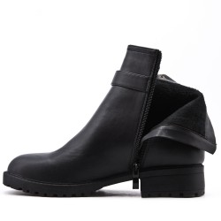 Faux leather ankle boot