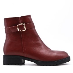 Faux leather ankle boot