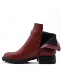 Faux leather ankle boot