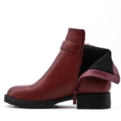 Faux leather ankle boot