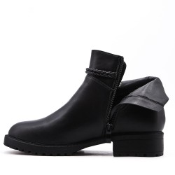 Faux leather ankle boot