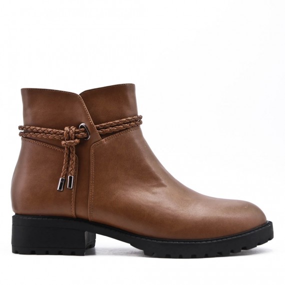 Faux leather ankle boot