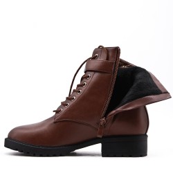 Faux leather ankle boot