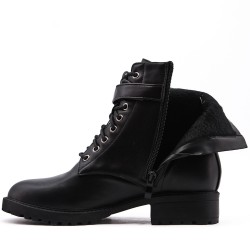 Faux leather ankle boot