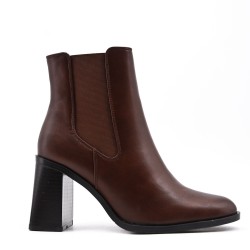 Faux leather ankle boot