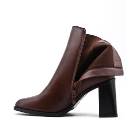 Faux leather ankle boot