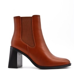 Faux leather ankle boot