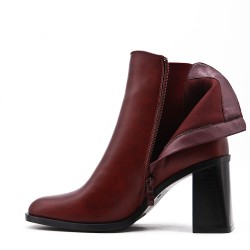 Faux leather ankle boot