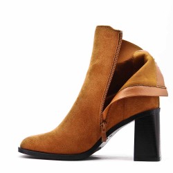 Ankle boot in faux suede