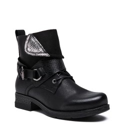 Faux leather ankle boot
