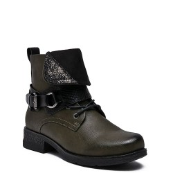 Faux leather ankle boot