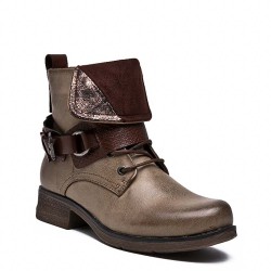 Faux leather ankle boot