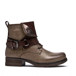 Faux leather ankle boot