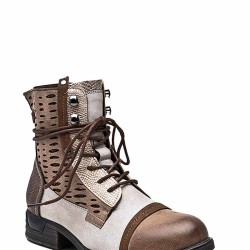 Faux leather ankle boot