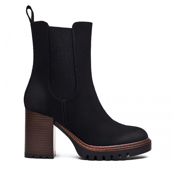 Faux leather ankle boot