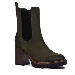 Faux leather ankle boot