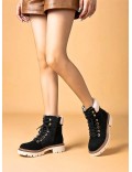 Faux leather ankle boot