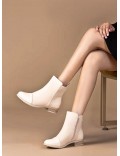 Faux leather ankle boot