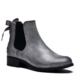 Faux leather ankle boot