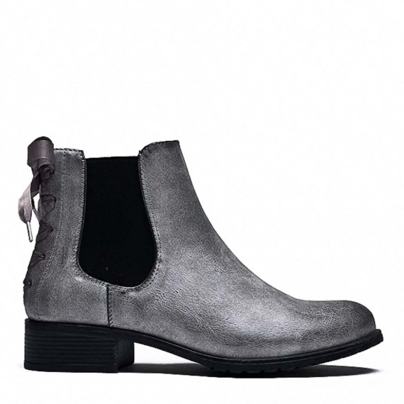 Faux leather ankle boot